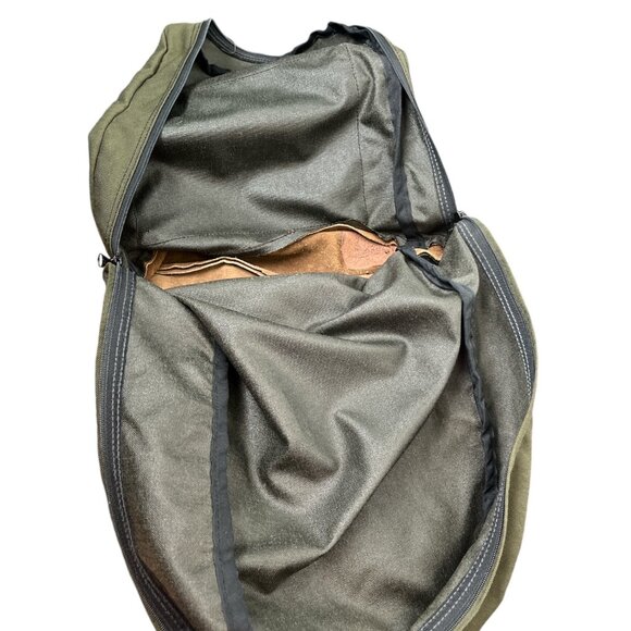 Vintage JanSport Suede Bottom Classic Backpack Olive & Brown Canvas READ - Picture 6 of 9